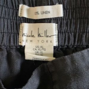 XL Nicole Miller 100 percent linen wide legged pants roomy!! May fit 14-16?